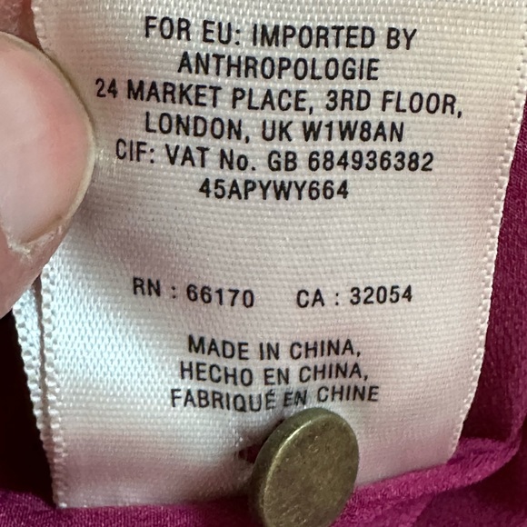 Anthropologie HD in Paris Berry Faux Leather Trim Ruffle Hem Sleeveless Sz 4 - Picture 11 of 15